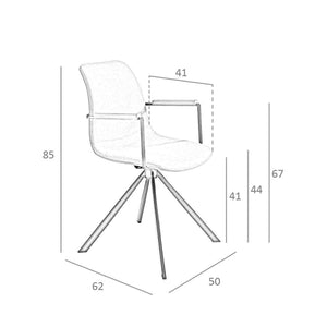 Swivel chair in dark gray fabric