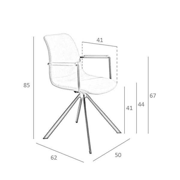 Swivel chair in dark gray fabric