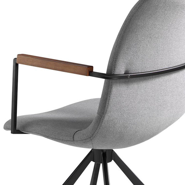 Swivel chair in dark gray fabric