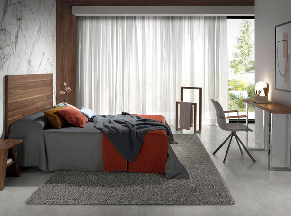 Swivel chair in dark gray fabric