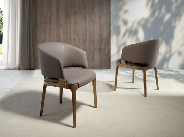 Dark mink eco-leather chair