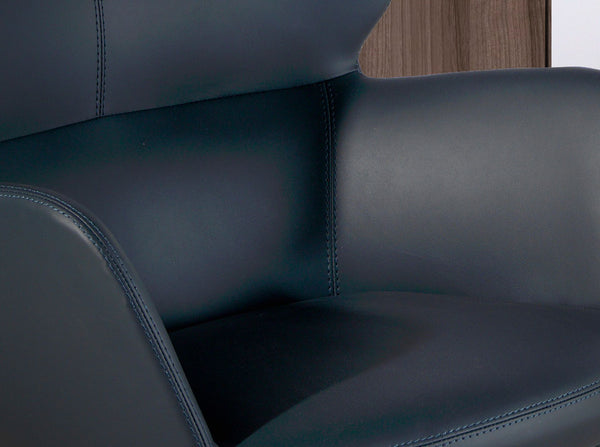 Blue eco-leather swivel office chair