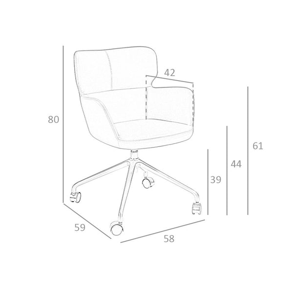 Blue eco-leather swivel office chair