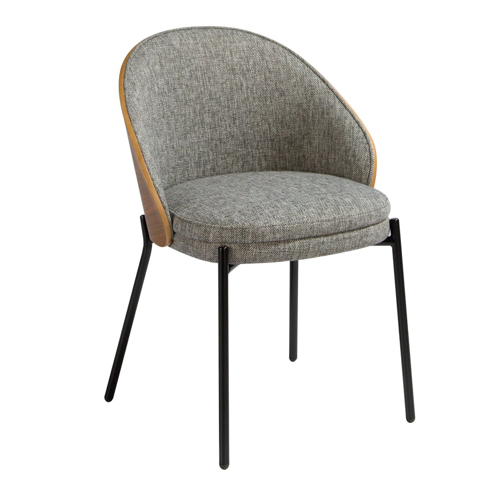 Chair in gray and walnut fabric