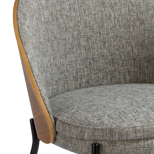 Chair in gray and walnut fabric