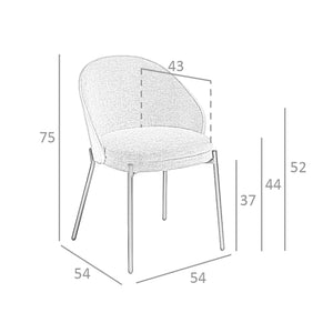 Chair in gray and walnut fabric