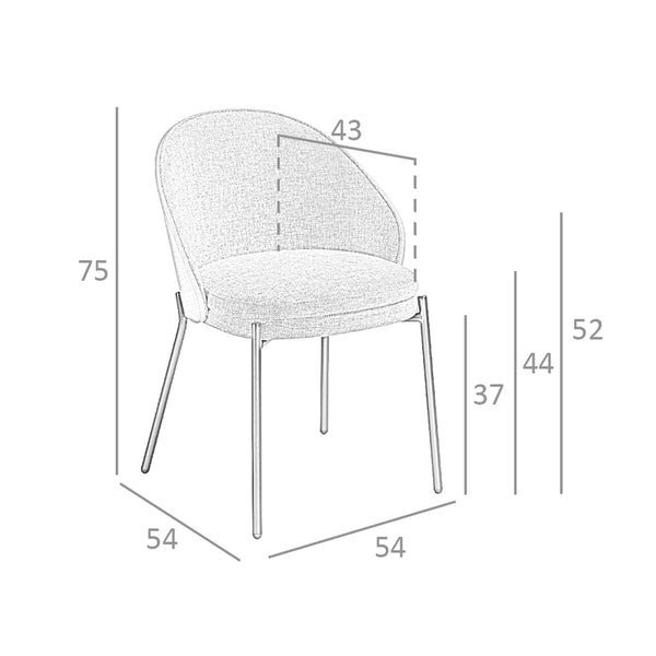 Chair in gray and walnut fabric