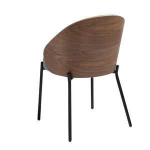 Chair in gray and walnut fabric
