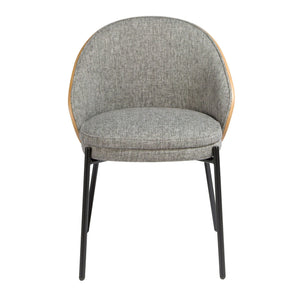 Chair in gray and walnut fabric