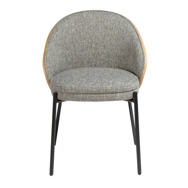 Chair in gray and walnut fabric