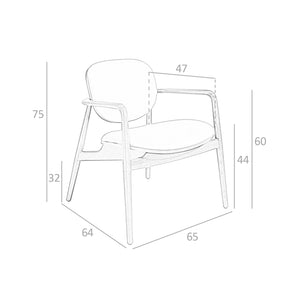 Brown and walnut eco-leather armchair