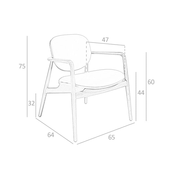 Brown and walnut eco-leather armchair
