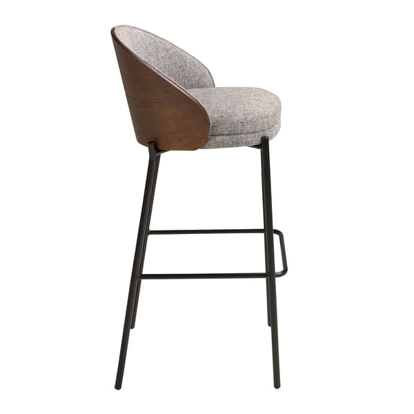 Bench in gray and walnut fabric