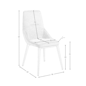 Chair in light gray fabric