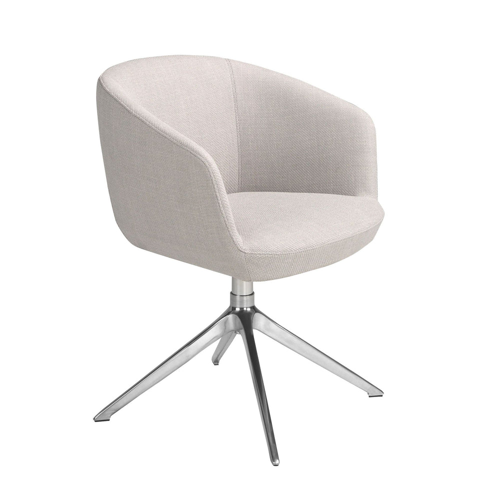 Swivel chair in light gray fabric