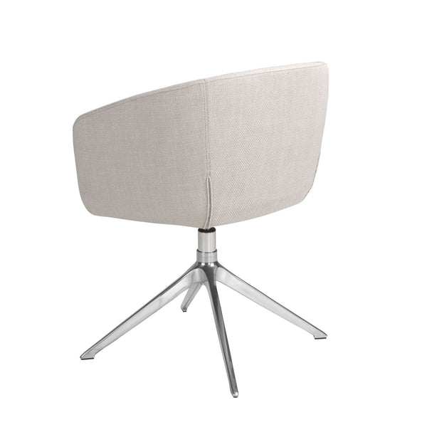 Swivel chair in light gray fabric