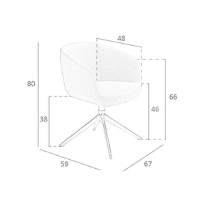 Swivel chair in light gray fabric