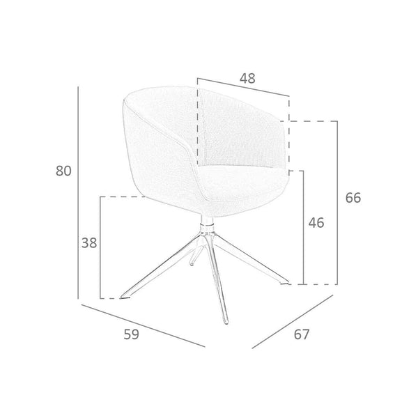 Swivel chair in light gray fabric