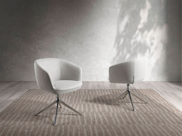 Swivel chair in light gray fabric