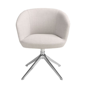 Swivel chair in light gray fabric