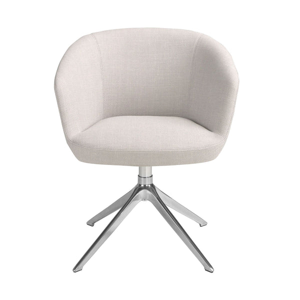 Swivel chair in light gray fabric
