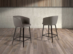 Gray synthetic leather bench