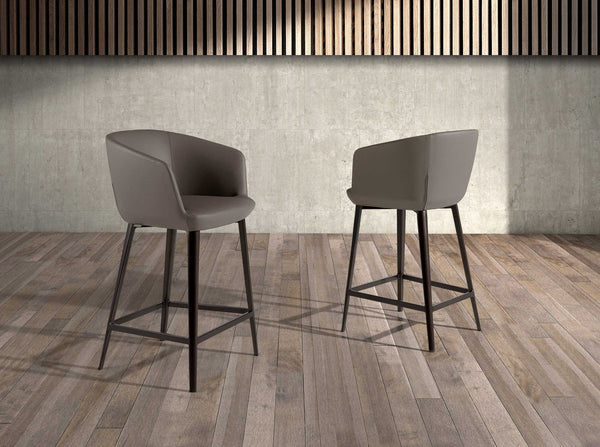Gray synthetic leather bench