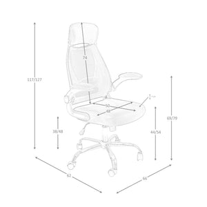 Black fabric swivel office chair