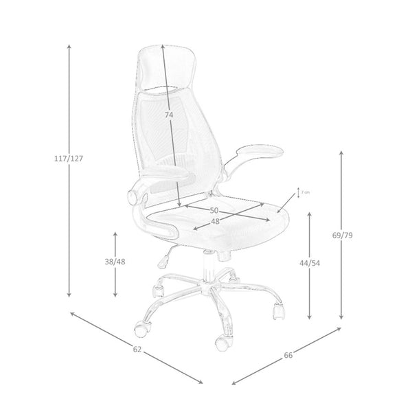 Black fabric swivel office chair