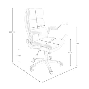Brown faux leather swivel office chair