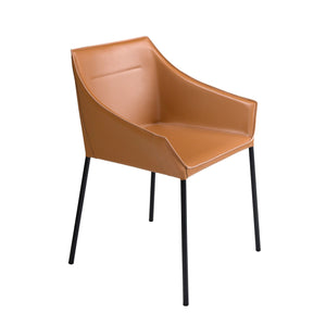 Brown faux leather chair