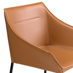 Brown faux leather chair