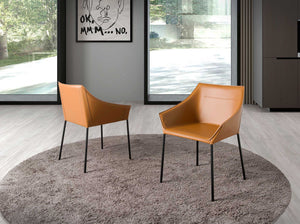 Brown faux leather chair