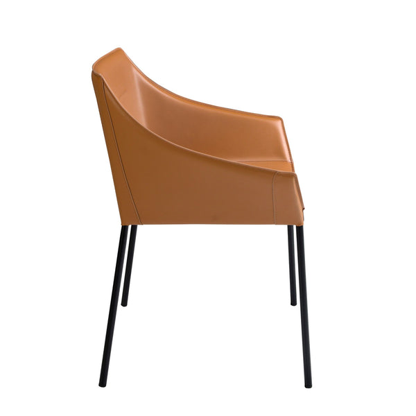 Brown faux leather chair