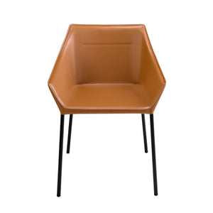 Brown faux leather chair
