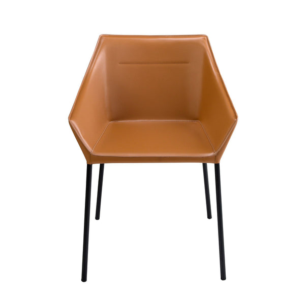 Brown faux leather chair