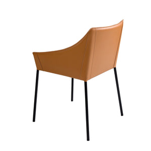 Brown faux leather chair