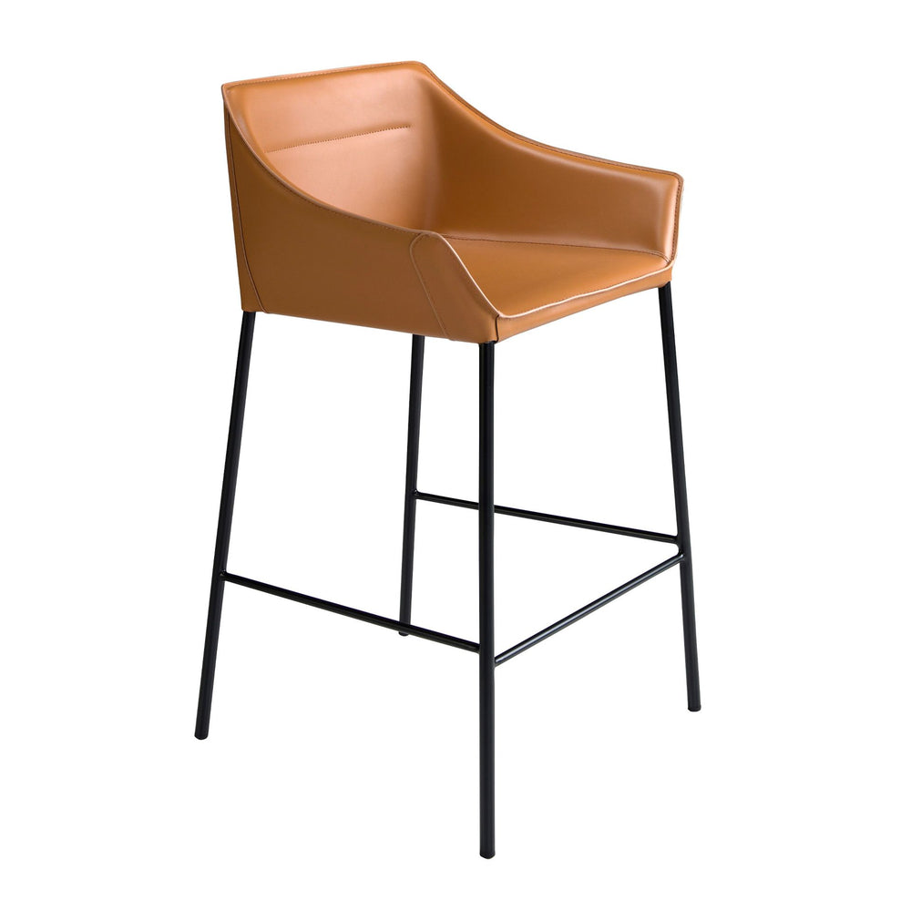 Brown synthetic leather bench