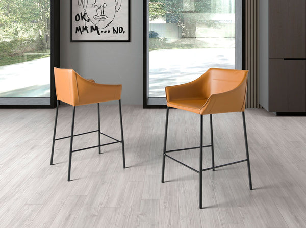 Brown synthetic leather bench