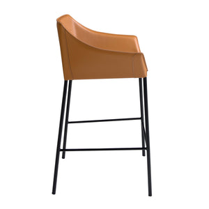 Brown synthetic leather bench