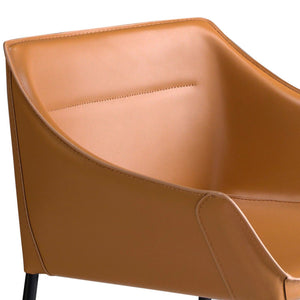 Brown synthetic leather bench