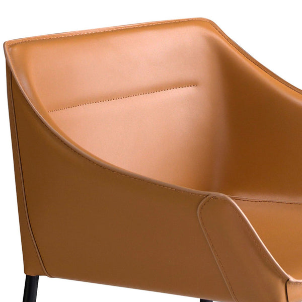 Brown synthetic leather bench