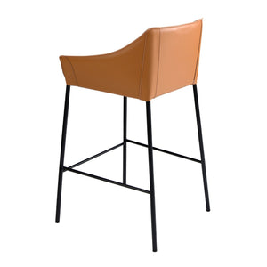 Brown synthetic leather bench