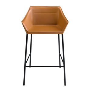 Brown synthetic leather bench