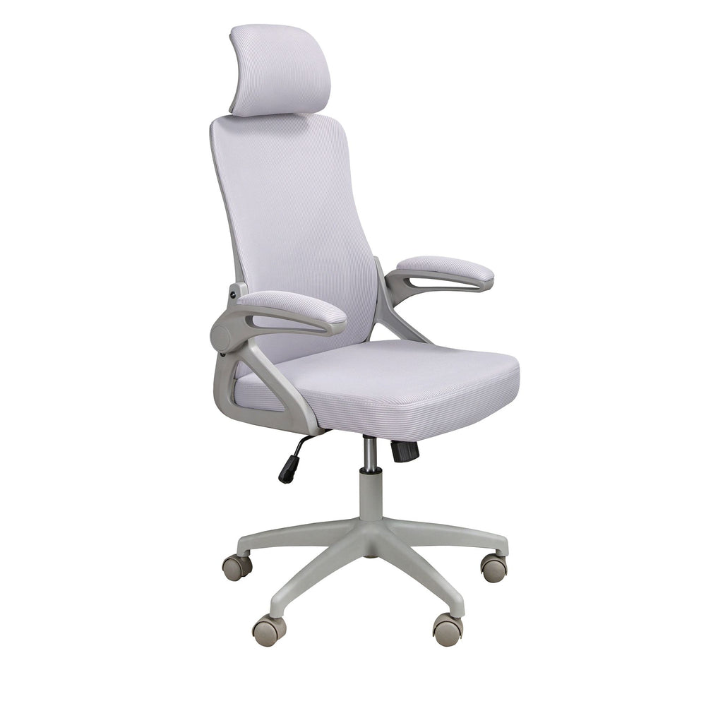 Gray fabric office swivel chair