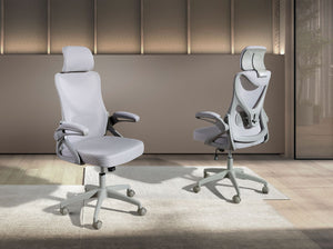 Gray fabric office swivel chair