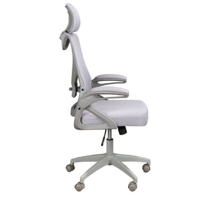 Gray fabric office swivel chair