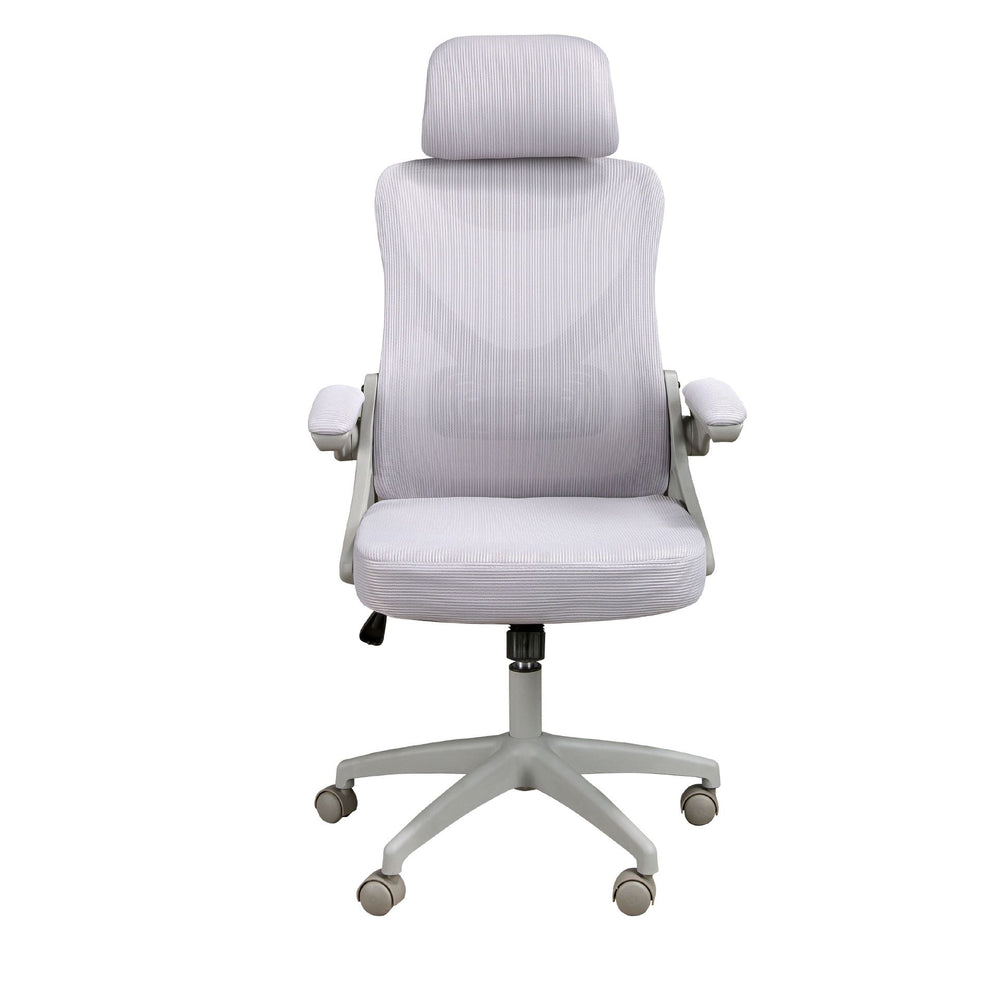 Gray fabric office swivel chair