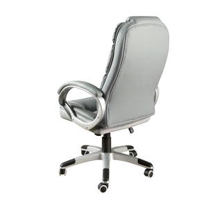 Gray faux leather swivel office chair