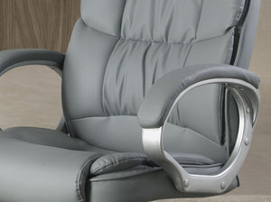 Gray faux leather swivel office chair